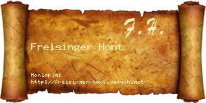 Freisinger Hont névjegykártya